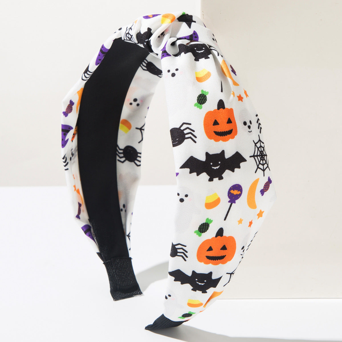 Wholesale  Headband Skull Pumpkin Bat  Printed Fabric Holiday Party Hair Accessories